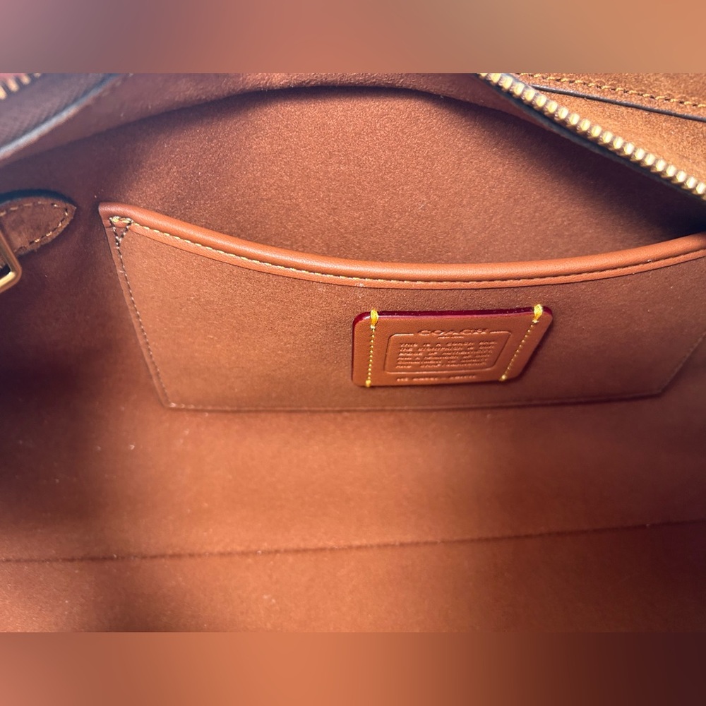 NWOT🌸COACH Empire 34 Carryall Suede Shoulder Handle Bag in “Warm Brown” - Picture 12 of 15